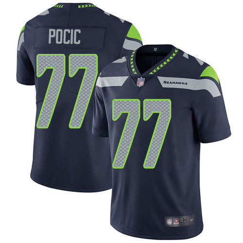Seattle Seahawks Limited Navy Blue Men Ethan Pocic Home Jersey NFL Football #77 Vapor Untouchable